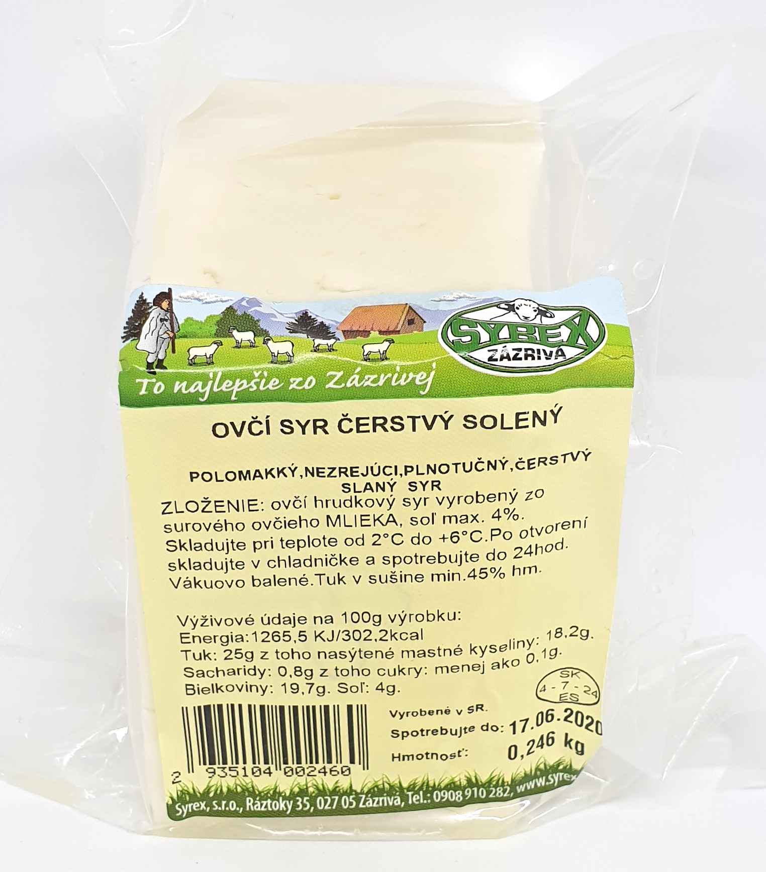 Ovčí syr čerstvý solený (váha cca 250g)